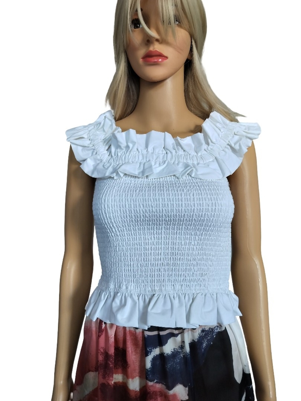 On 34 Th Women’s White Ruffled Tank Top Size M NWT